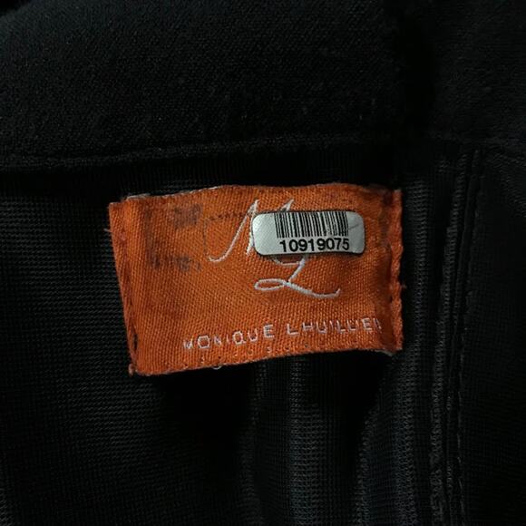 ML Monique Lhuillier Beca Dress 6 Off Shoulder Ruffle Short Sleeve Slit Sheath - Picture 3 of 6